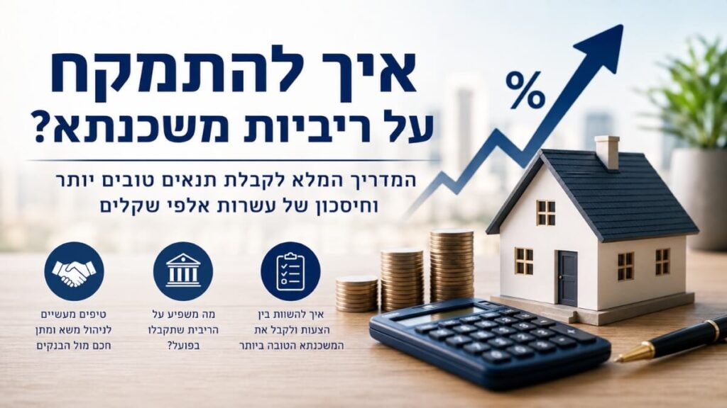 איך להתמקח על ריביות משכנתא מול הבנק - יועץ משכנתאות איך להתמקח על ריביות משכנתא בצורה נכונה? במדריך תגלו מה משפיע על הריביות, כיצד ליצור תחרות בין הבנקים ואיך לקבל תנאים טובים יותר למשכנתא.