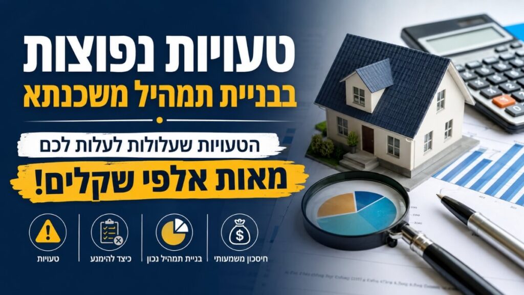 טעויות נפוצות בבניית תמהיל משכנתא - טעויות שעלולות לעלות לכם מאות אלפי שקלים