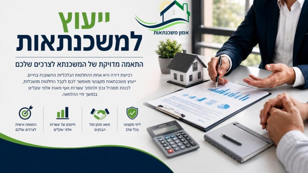 ייעוץ למשכנתאות - אמון משכנתאות - יועץ משכנתאות