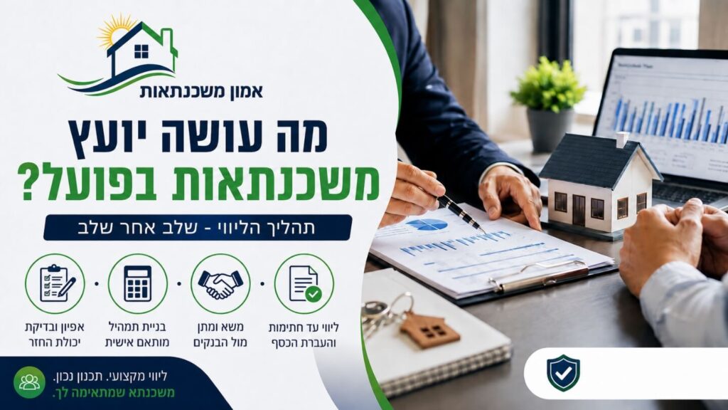 מה עושה יועץ משכנתאות בפועל? תהליך הליווי שלב אחר שלב
