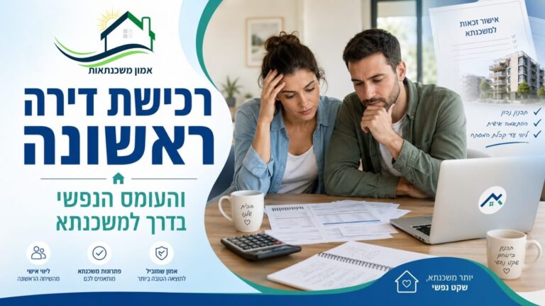 רכישת דירה ראשונה והעומס הנפשי בדרך למשכנתא — למה זה כל כך מלחיץ ואיך עוברים את זה נכון?