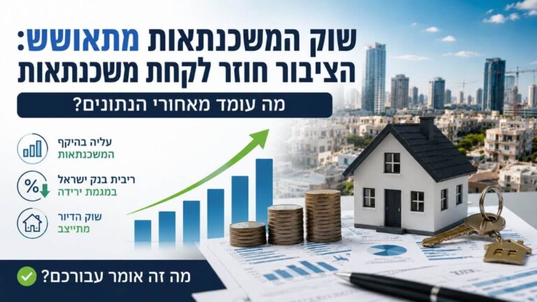 שוק המשכנתאות מתאושש: הציבור חוזר לקחת משכנתאות – מה עומד מאחורי הנתונים?